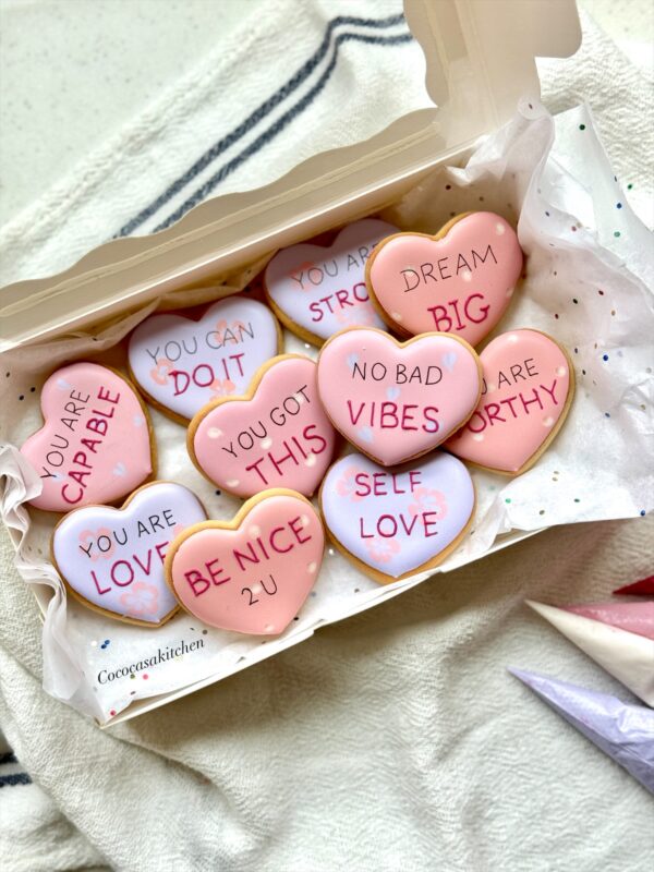 "Valentines Affirmations" mini cookies